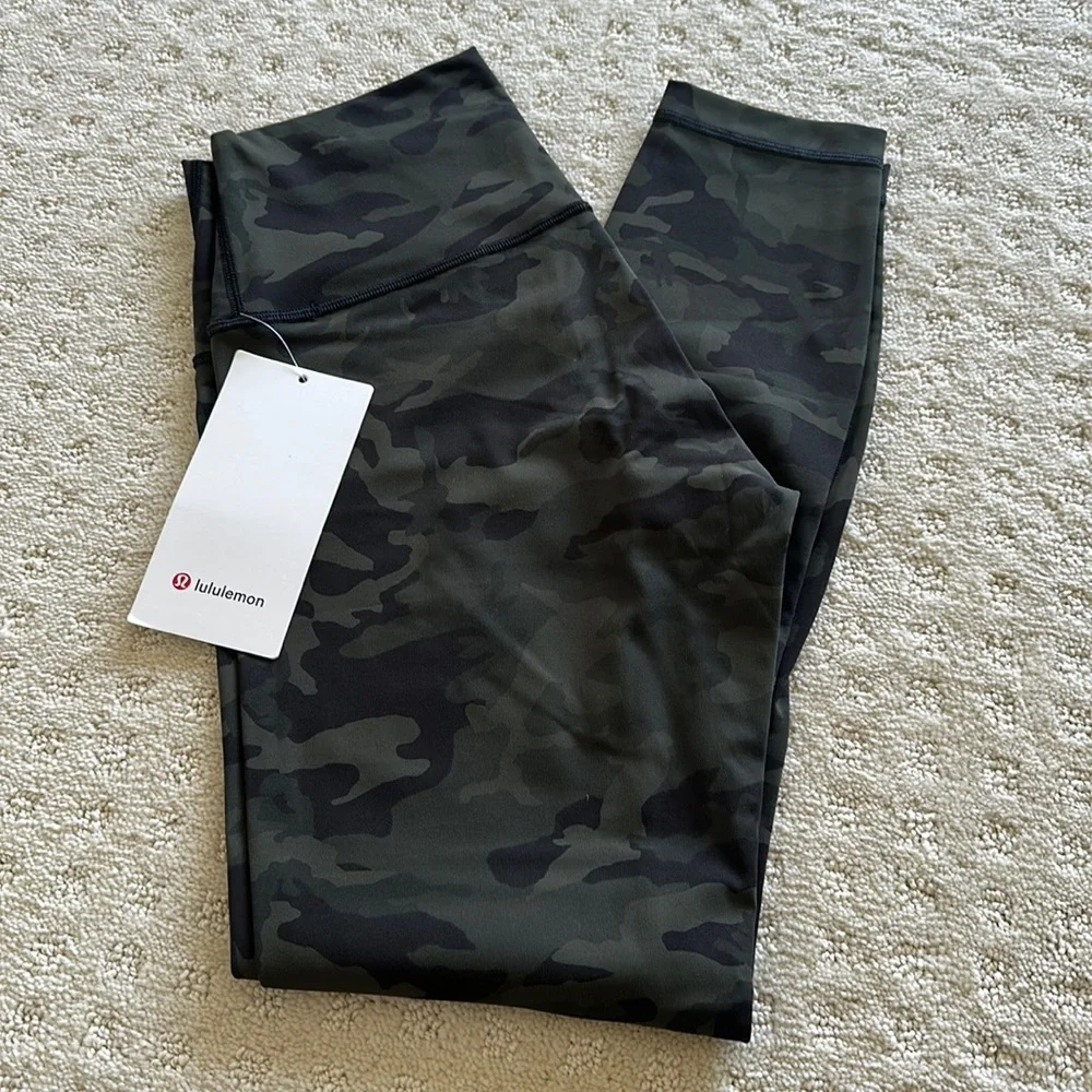 Lululemon Wunder Under HR 25” Camo Multi Gator Green